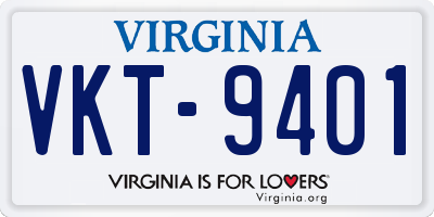 VA license plate VKT9401