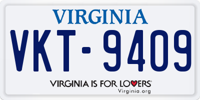 VA license plate VKT9409