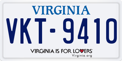 VA license plate VKT9410