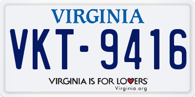 VA license plate VKT9416