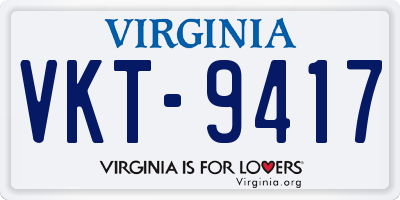 VA license plate VKT9417