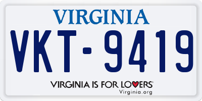 VA license plate VKT9419