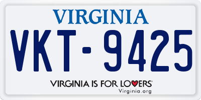 VA license plate VKT9425