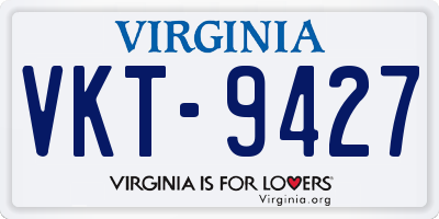 VA license plate VKT9427
