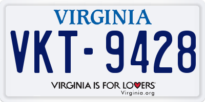 VA license plate VKT9428