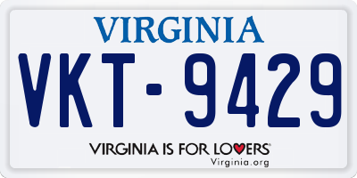 VA license plate VKT9429