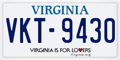 VA license plate VKT9430