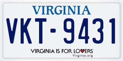VA license plate VKT9431