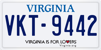VA license plate VKT9442