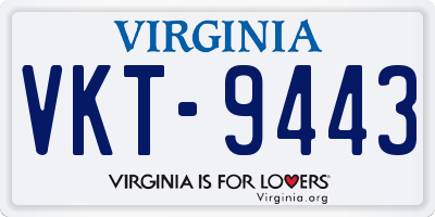 VA license plate VKT9443