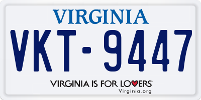 VA license plate VKT9447