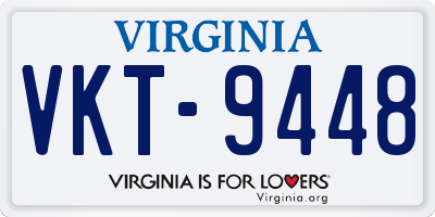 VA license plate VKT9448