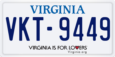 VA license plate VKT9449