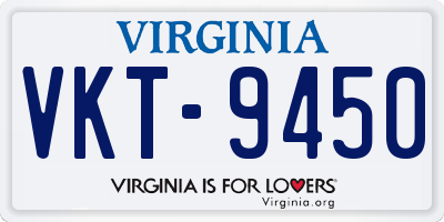 VA license plate VKT9450