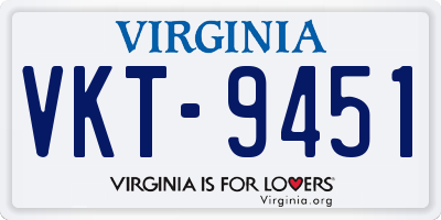 VA license plate VKT9451