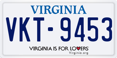 VA license plate VKT9453