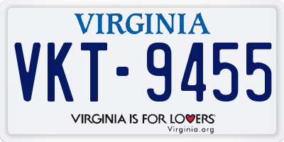 VA license plate VKT9455