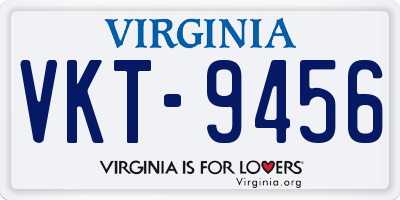 VA license plate VKT9456