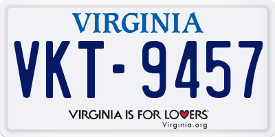 VA license plate VKT9457