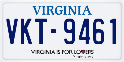 VA license plate VKT9461