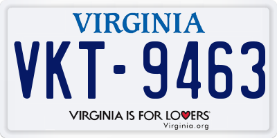 VA license plate VKT9463