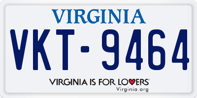 VA license plate VKT9464