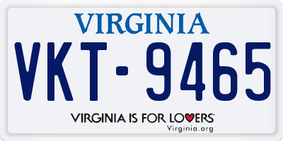 VA license plate VKT9465