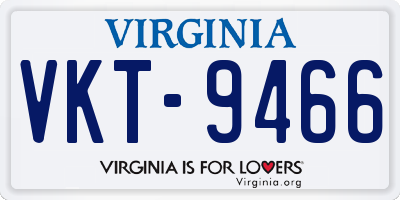VA license plate VKT9466