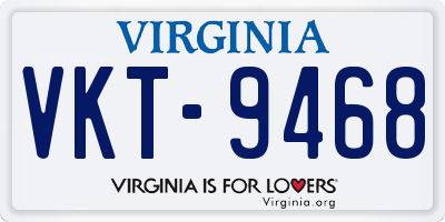 VA license plate VKT9468