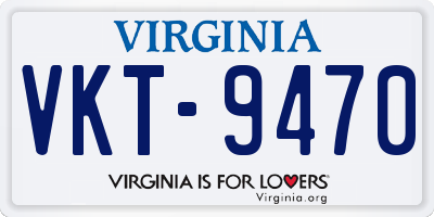 VA license plate VKT9470