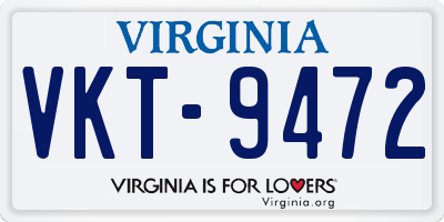 VA license plate VKT9472