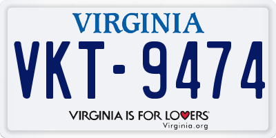 VA license plate VKT9474
