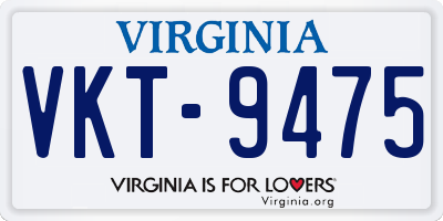 VA license plate VKT9475