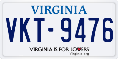 VA license plate VKT9476