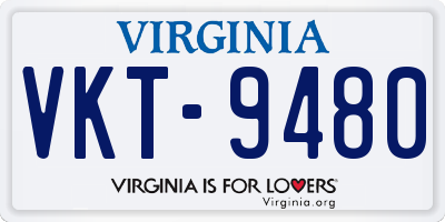 VA license plate VKT9480