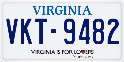 VA license plate VKT9482