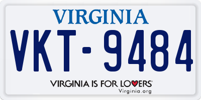 VA license plate VKT9484