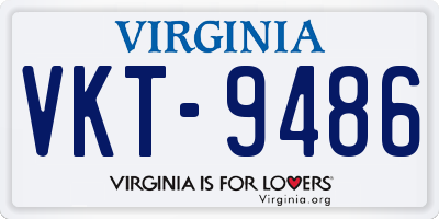 VA license plate VKT9486