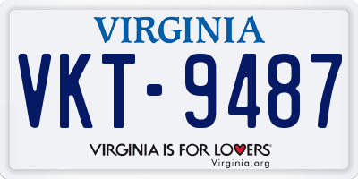 VA license plate VKT9487