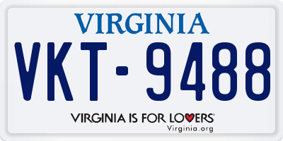 VA license plate VKT9488