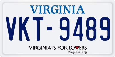 VA license plate VKT9489