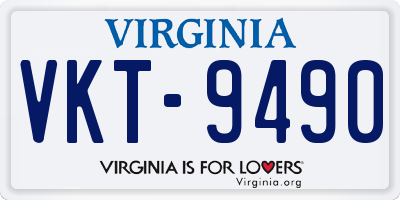 VA license plate VKT9490