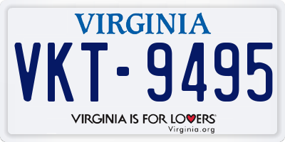 VA license plate VKT9495