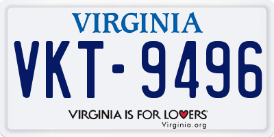 VA license plate VKT9496