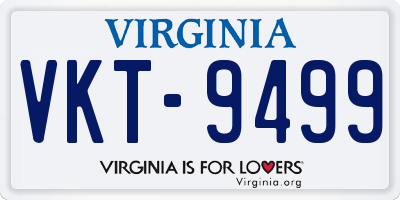 VA license plate VKT9499