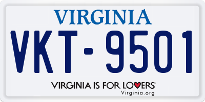 VA license plate VKT9501
