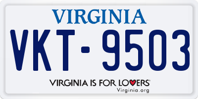 VA license plate VKT9503