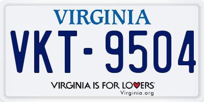VA license plate VKT9504