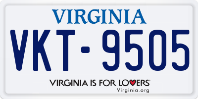 VA license plate VKT9505