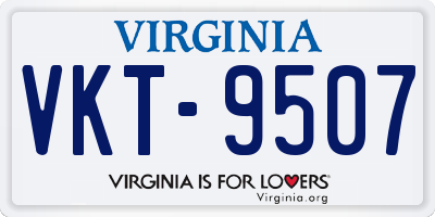 VA license plate VKT9507